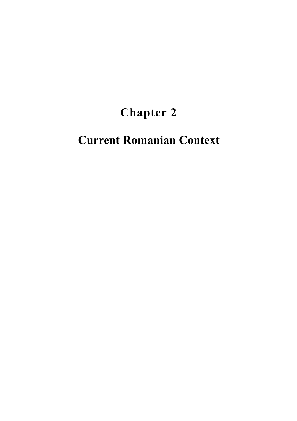 Chapter 2 Current Romanian Context