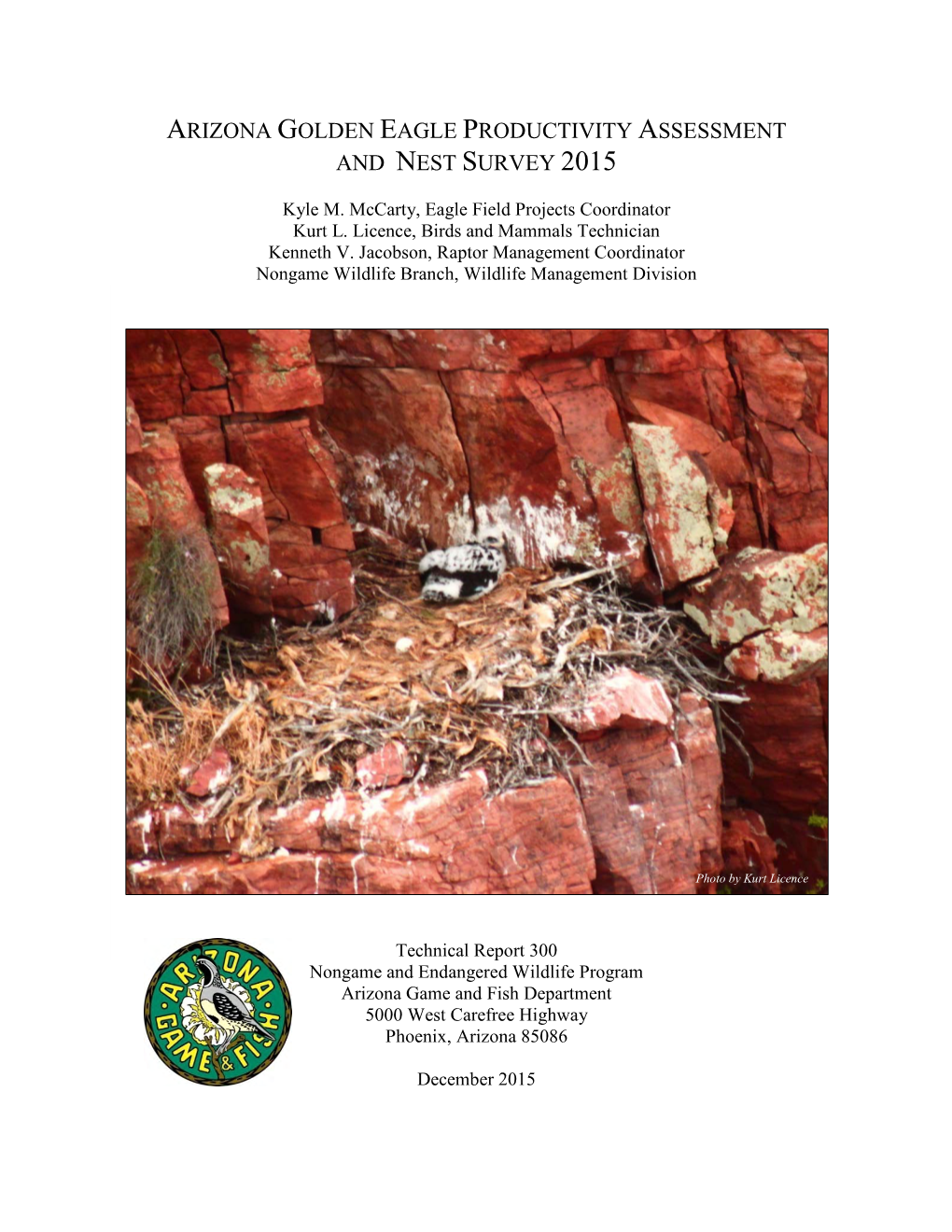 Arizona Golden Eagle Productivity Assessment and Nest Survey 2015