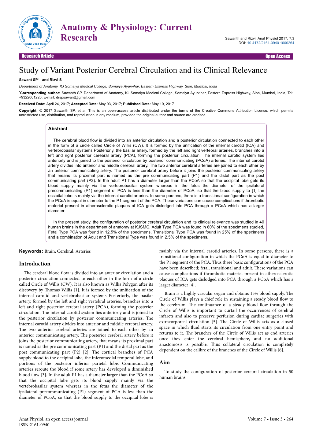 Study of Variant Posterior Cerebral Circulation and Its Clinical Relevance