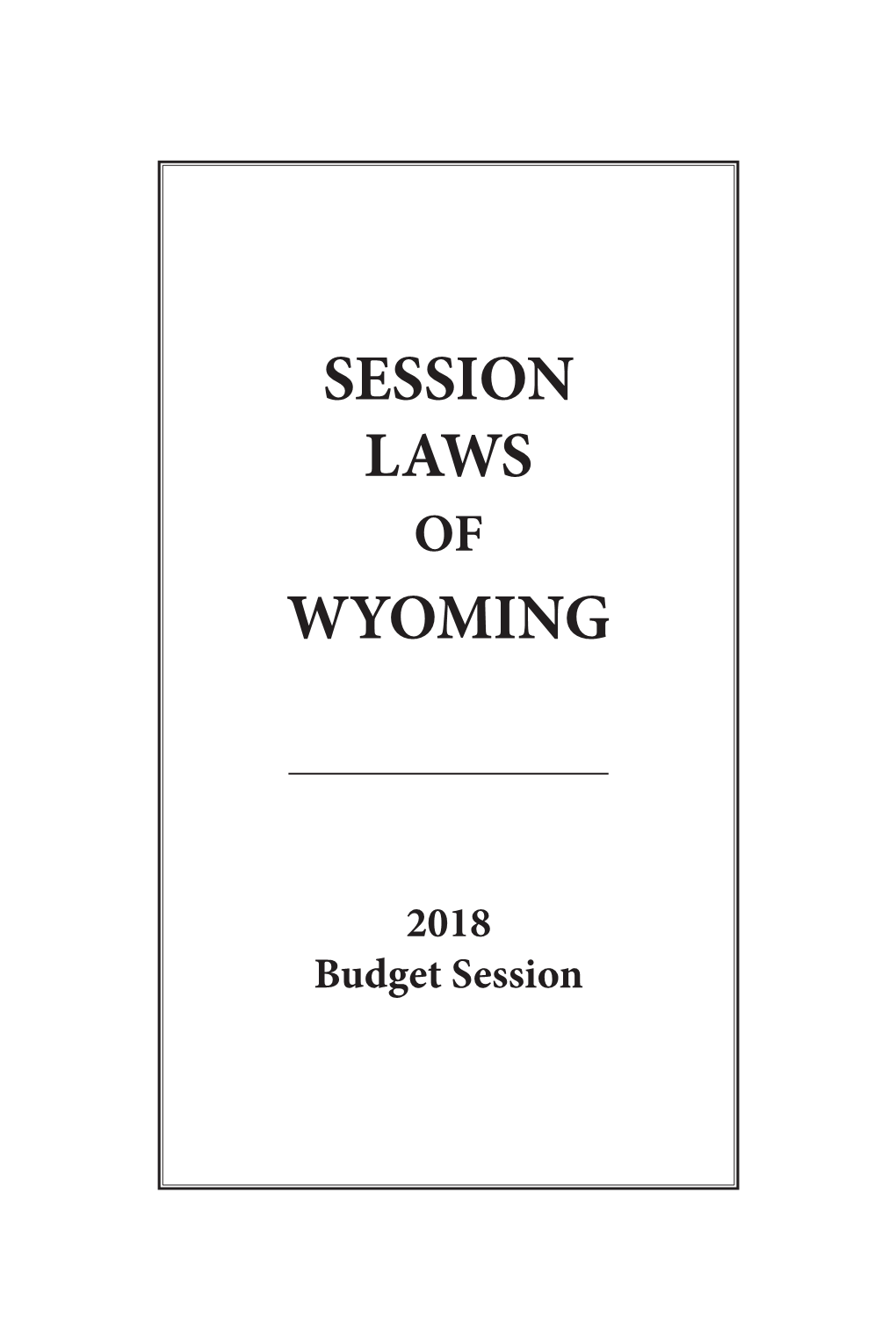 Session Laws of Wyoming