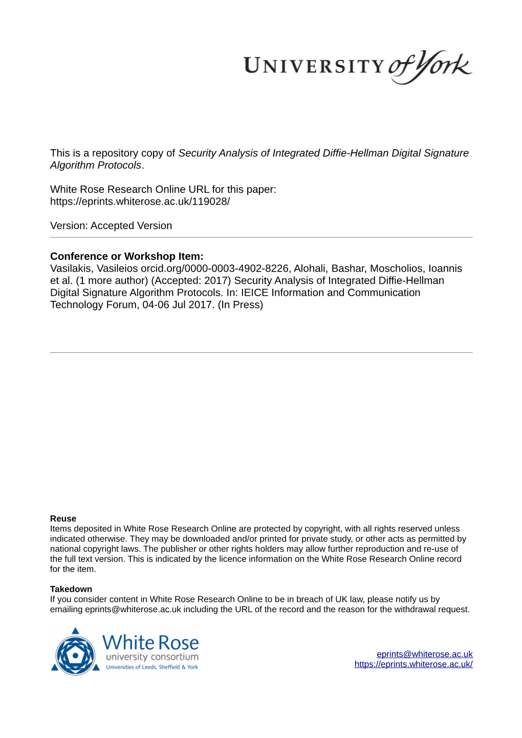 Security Analysis of Integrated Diffie-Hellman Digital Signature Algorithm Protocols