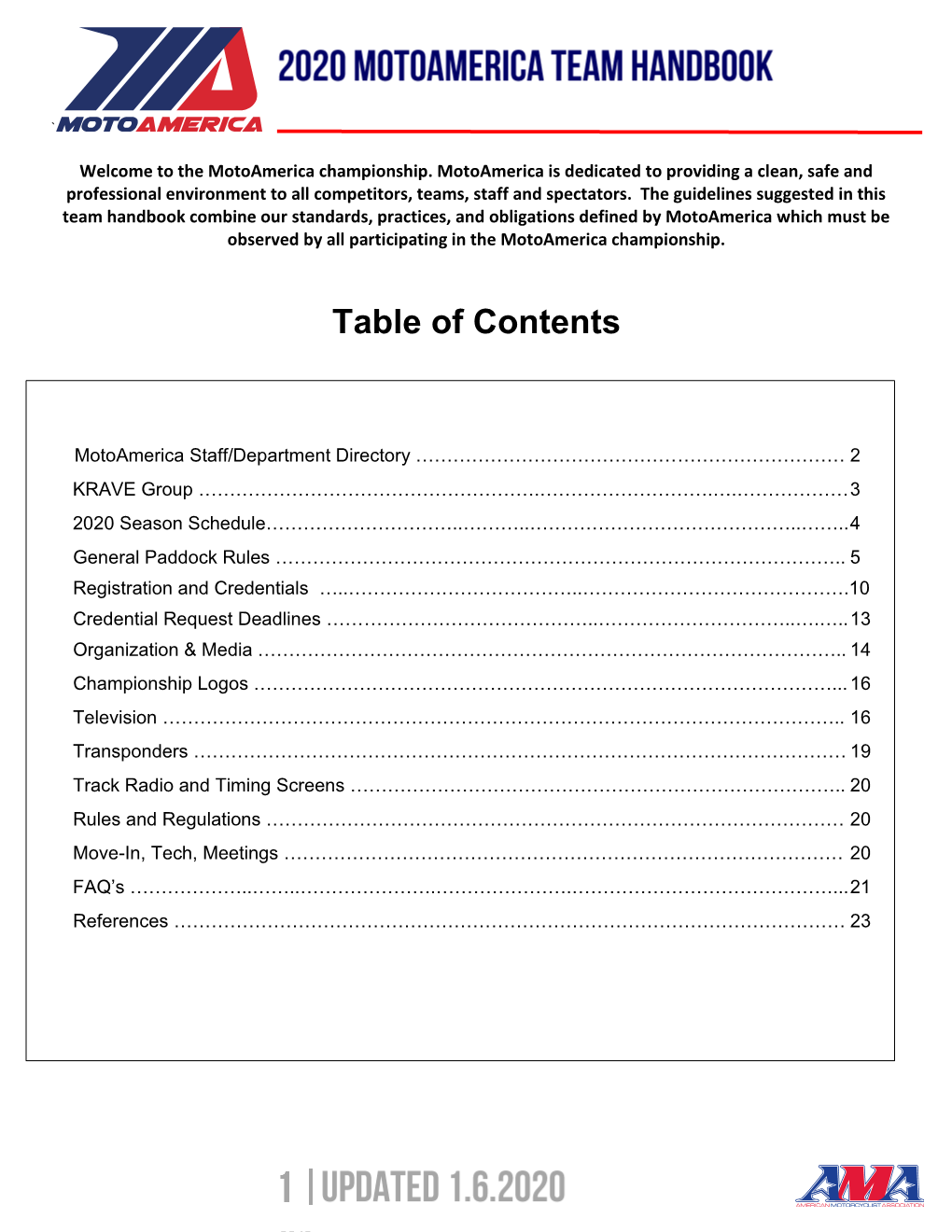 Table of Contents