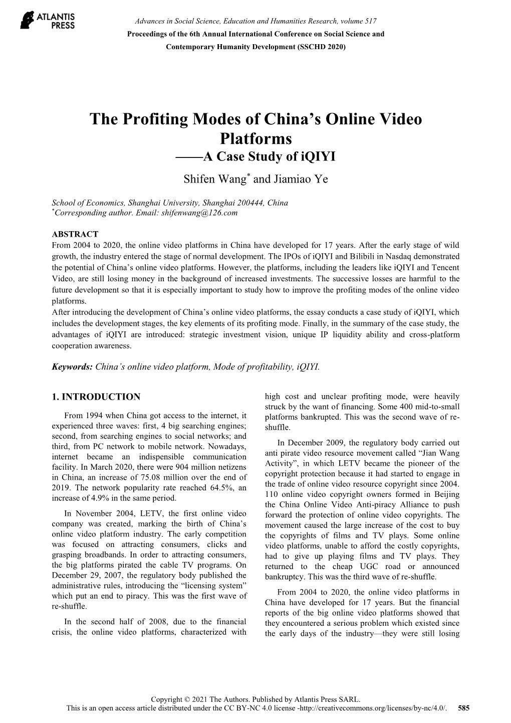 The Profiting Modes of China's Online Video Platforms