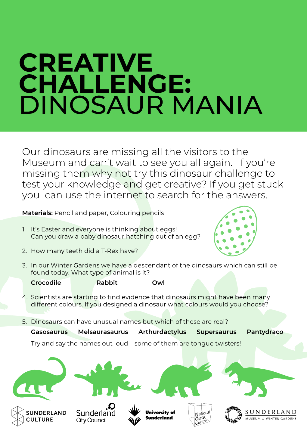 Creative Challenge: Dinosaur Mania