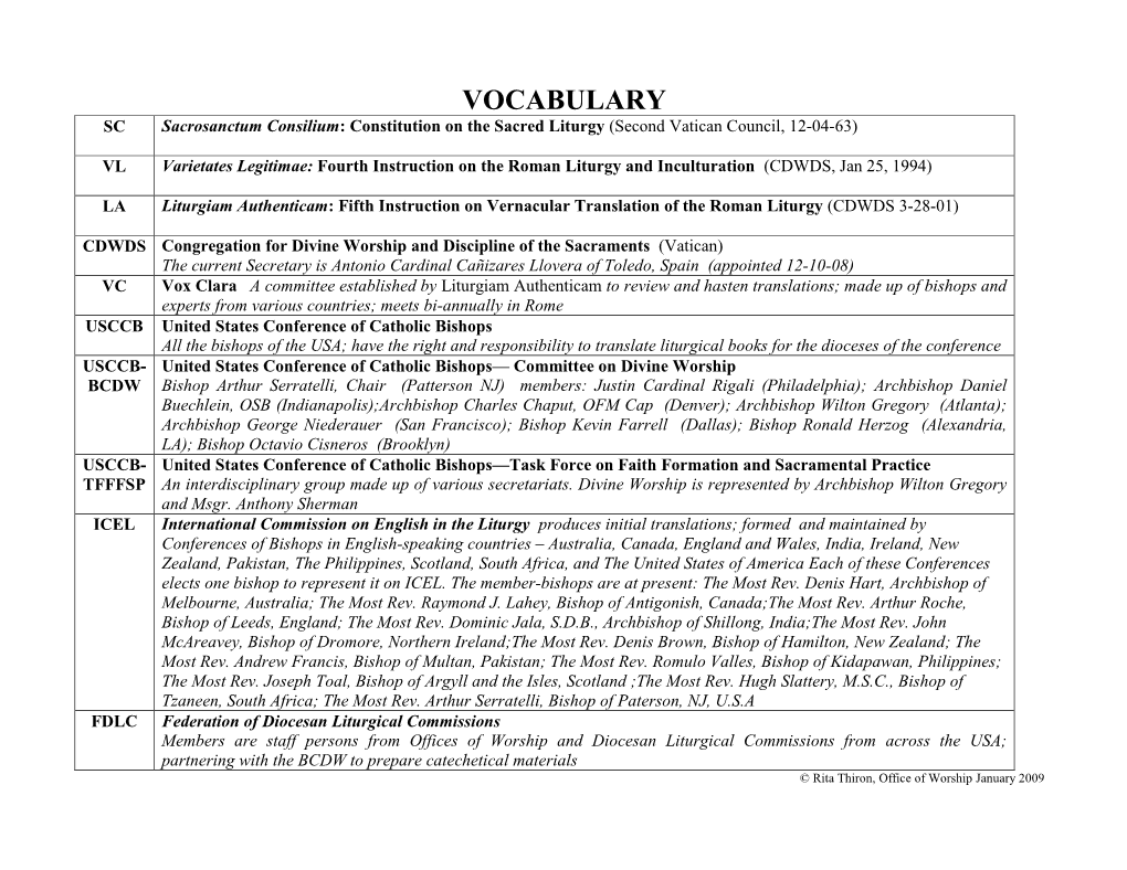 Vocabulary and Who's
