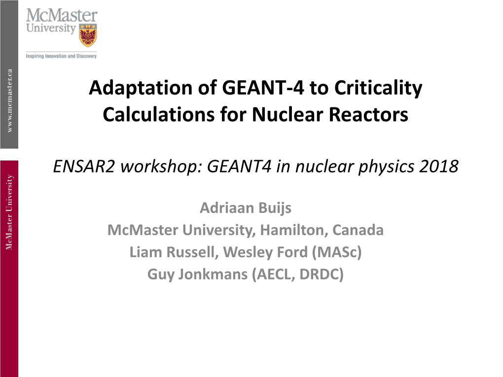 Mcmaster Nuclear Reactor