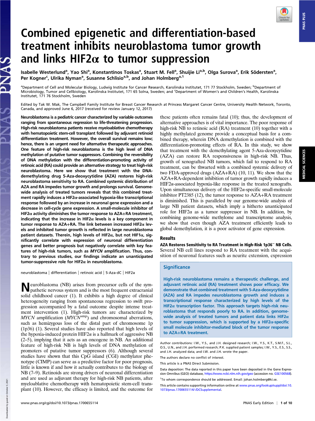 Combined Epigenetic and Differentiation-Based Treatment