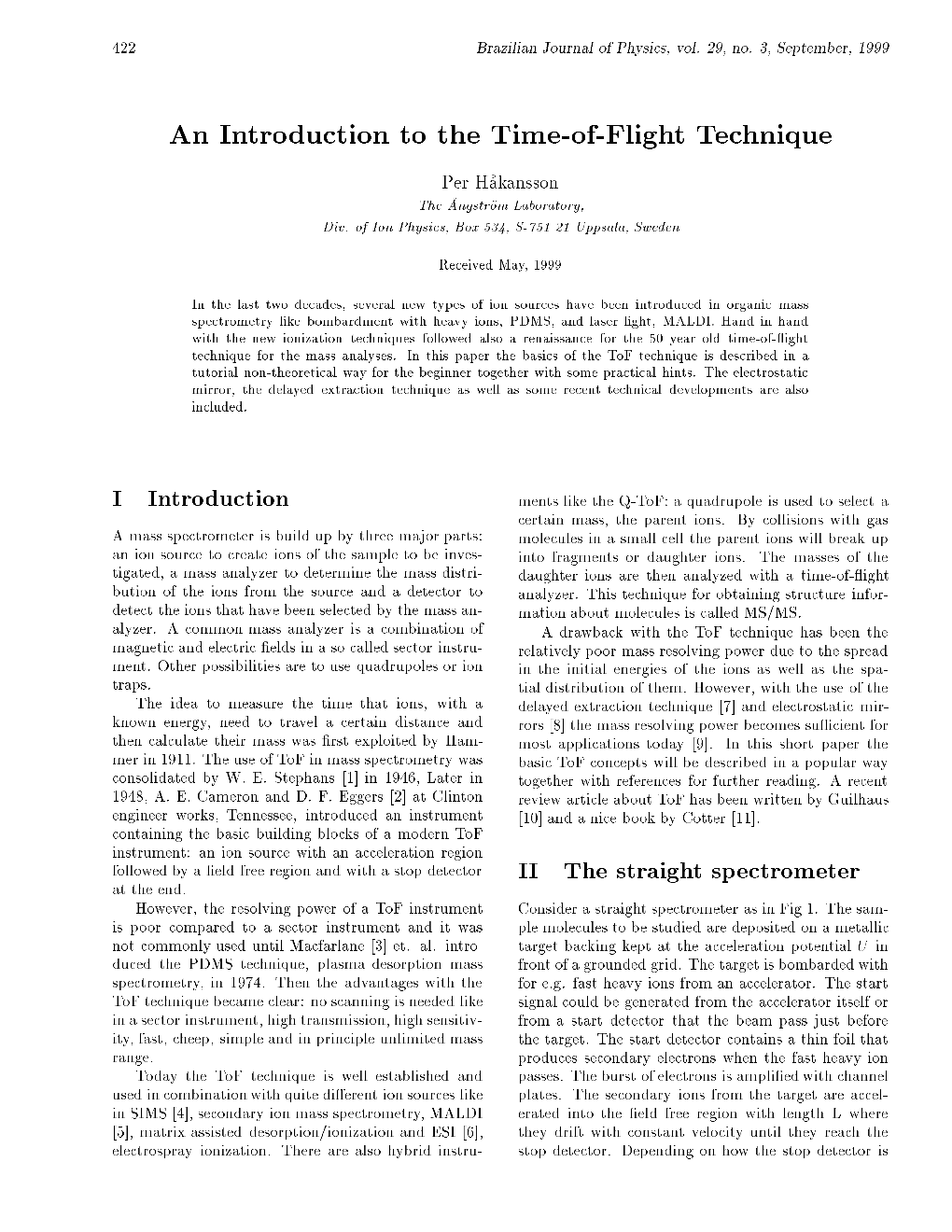 An Introduction to the Time-Of-Flight Technique