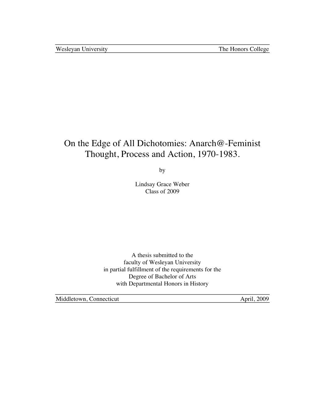 Feminist Thought, Organization and Action, 1970-1983