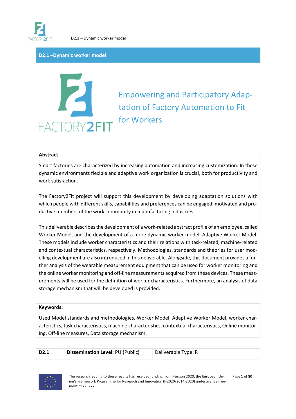 D2.1 – Dynamic Worker Model