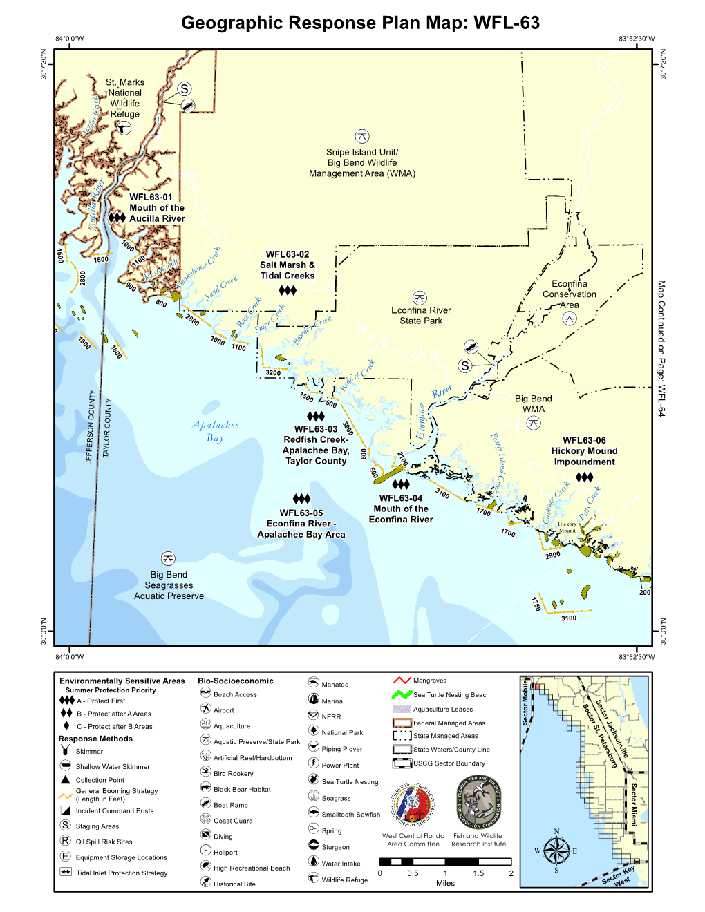 Geographic Response Plan Map: WFL-63 84°0'0