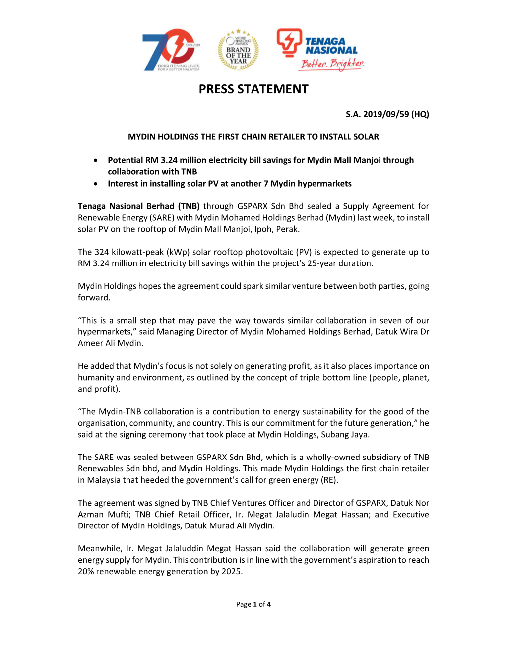 Press Statement