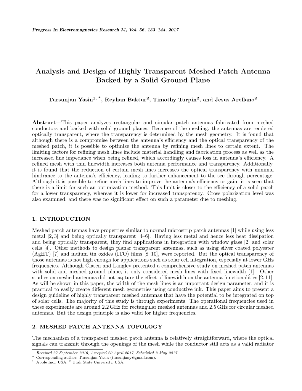 Analysis and Design of Highly Transparent Meshed Patch Antenna Backed by a Solid Ground Plane