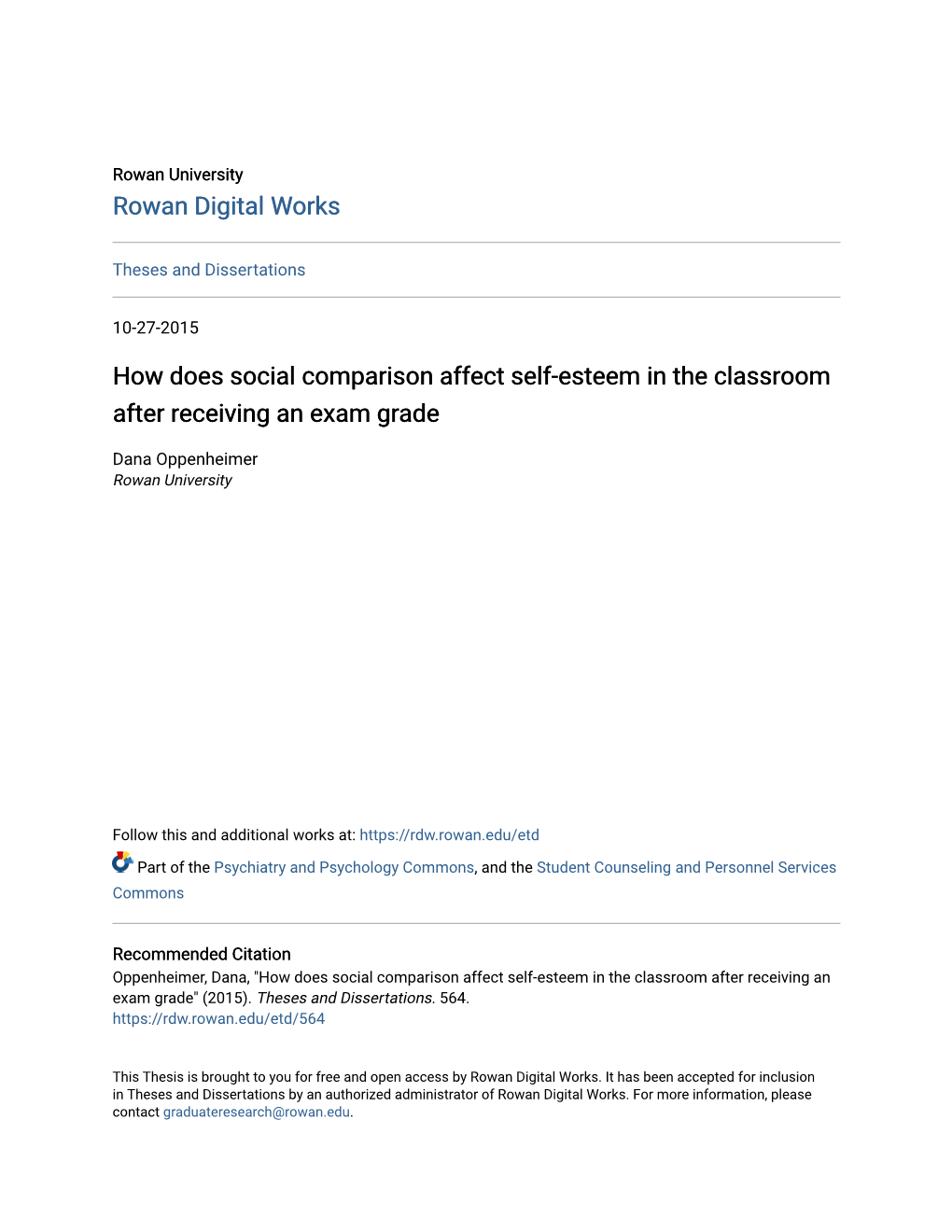 How Does Social Comparison Affect Self-Esteem in the Classroom After Receiving an Exam Grade