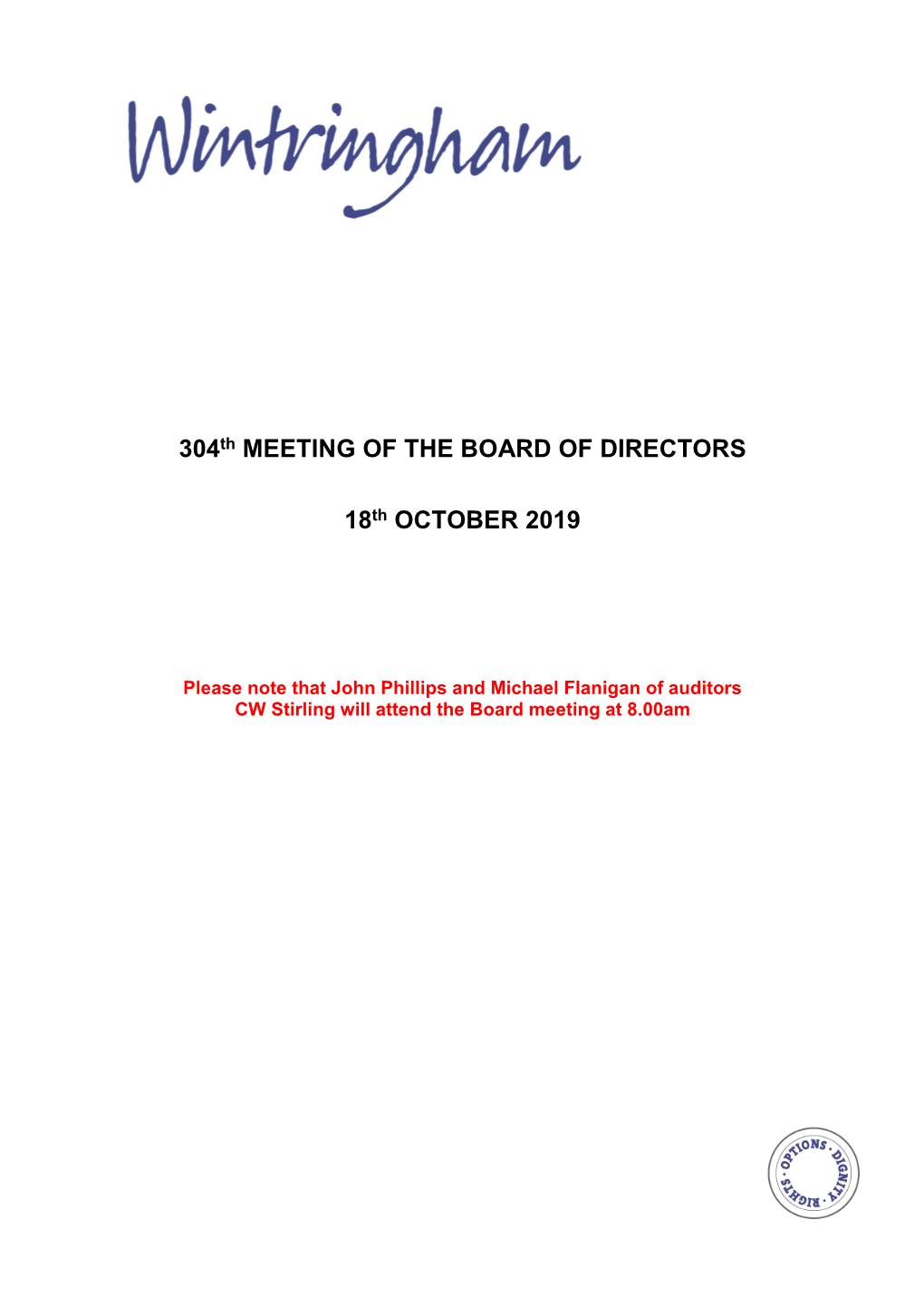 304Th MEETING of the BOARD of DIRECTORS