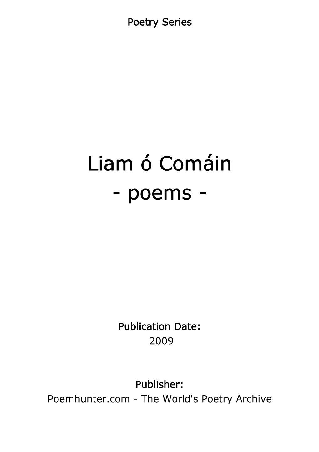 Liam Ó Comáin - Poems
