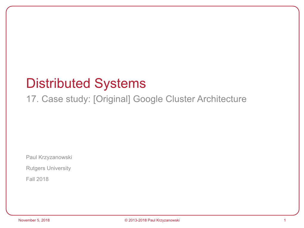 Google Cluster Architecture