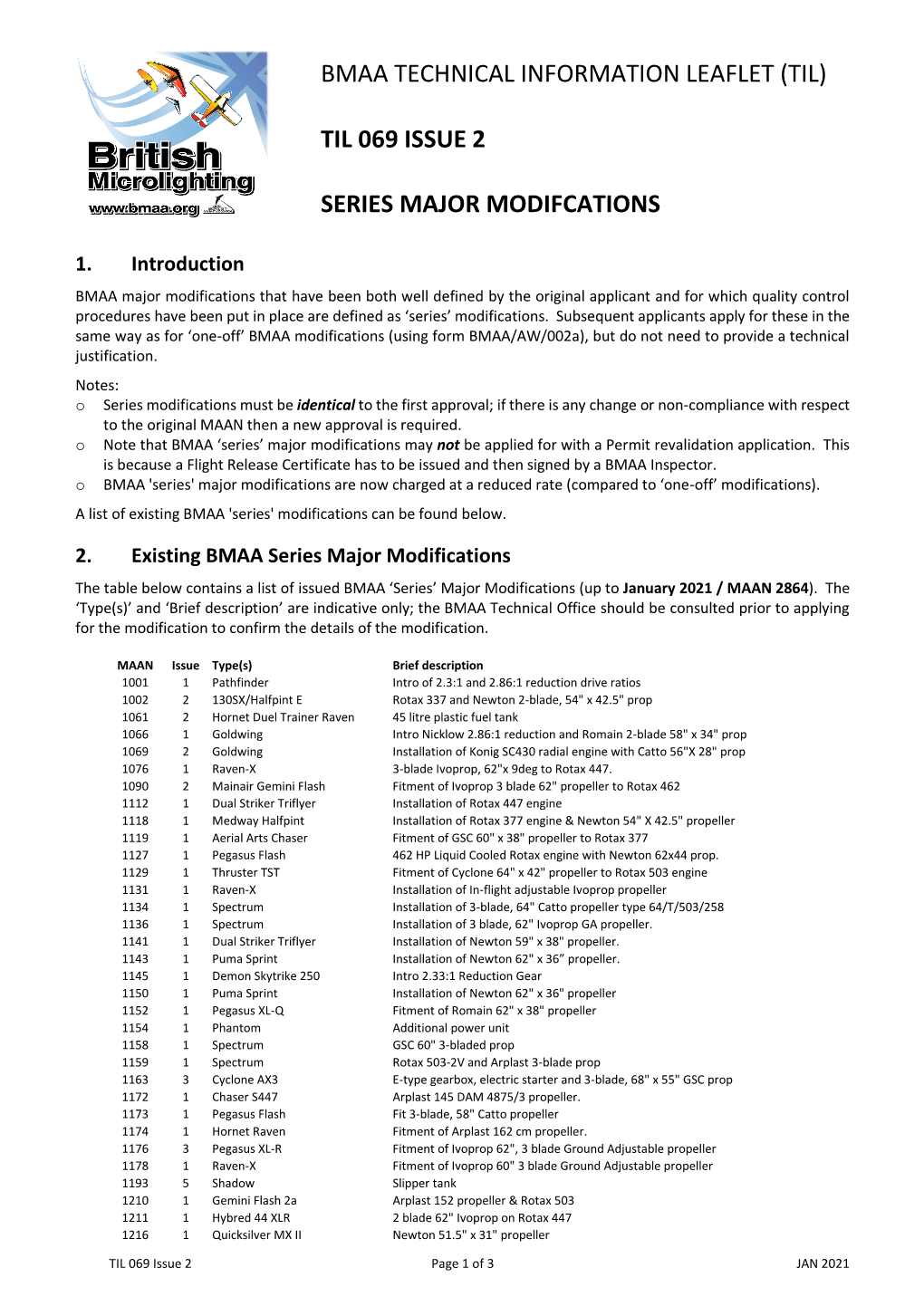 Bmaa Technical Information Leaflet (Til) Til 069 Issue 2