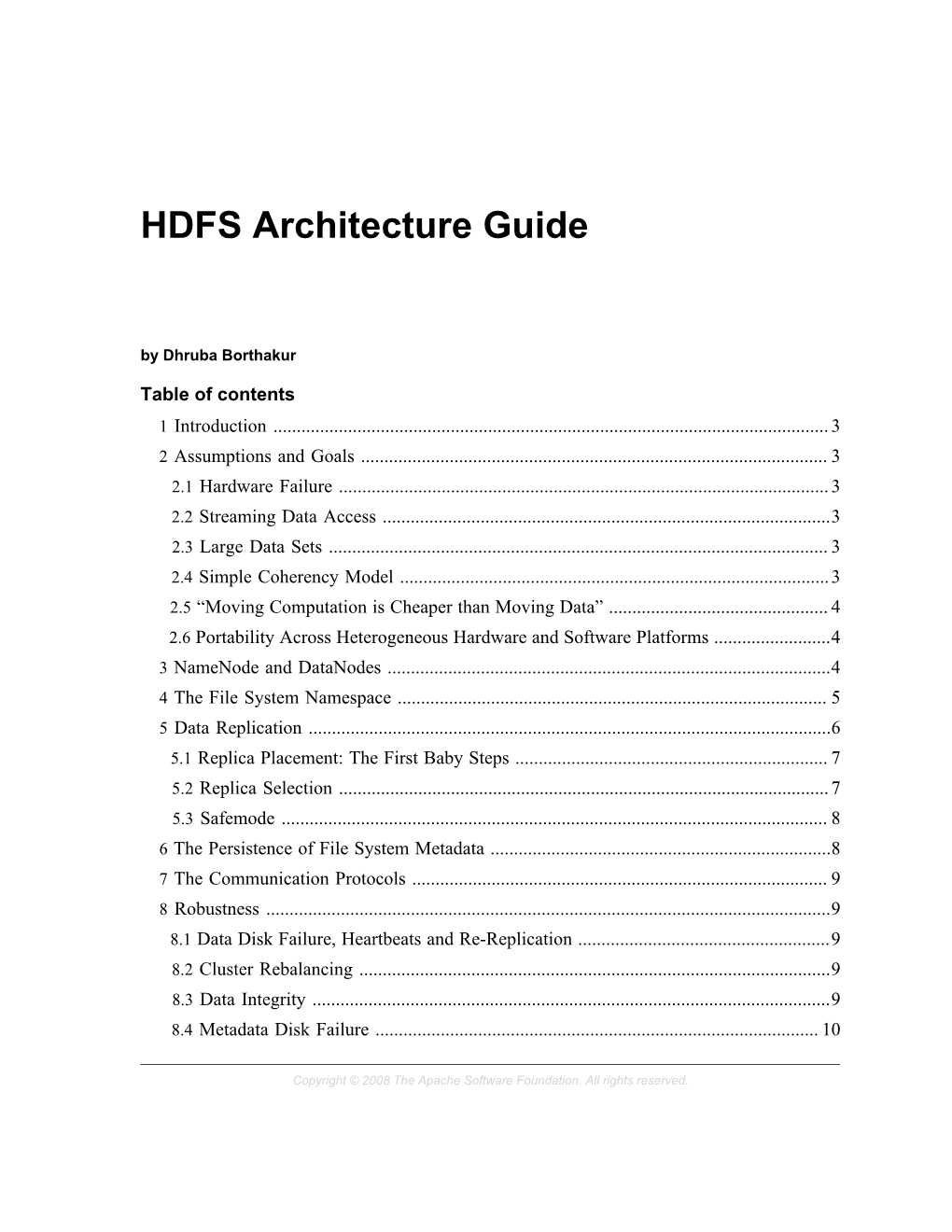 HDFS Architecture Guide