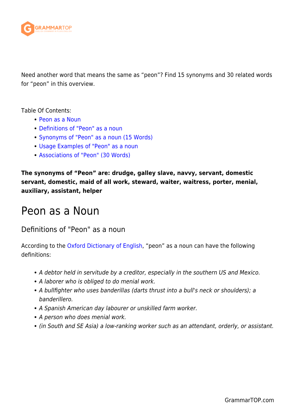 Peon”? Find 15 Synonyms and 30 Related Words for “Peon” in This Overview