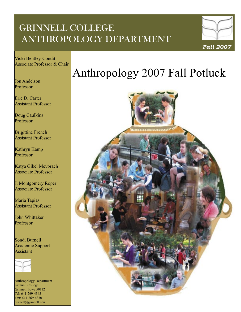Anthropology 2007 Fall Potluck Jon Andelson Professor