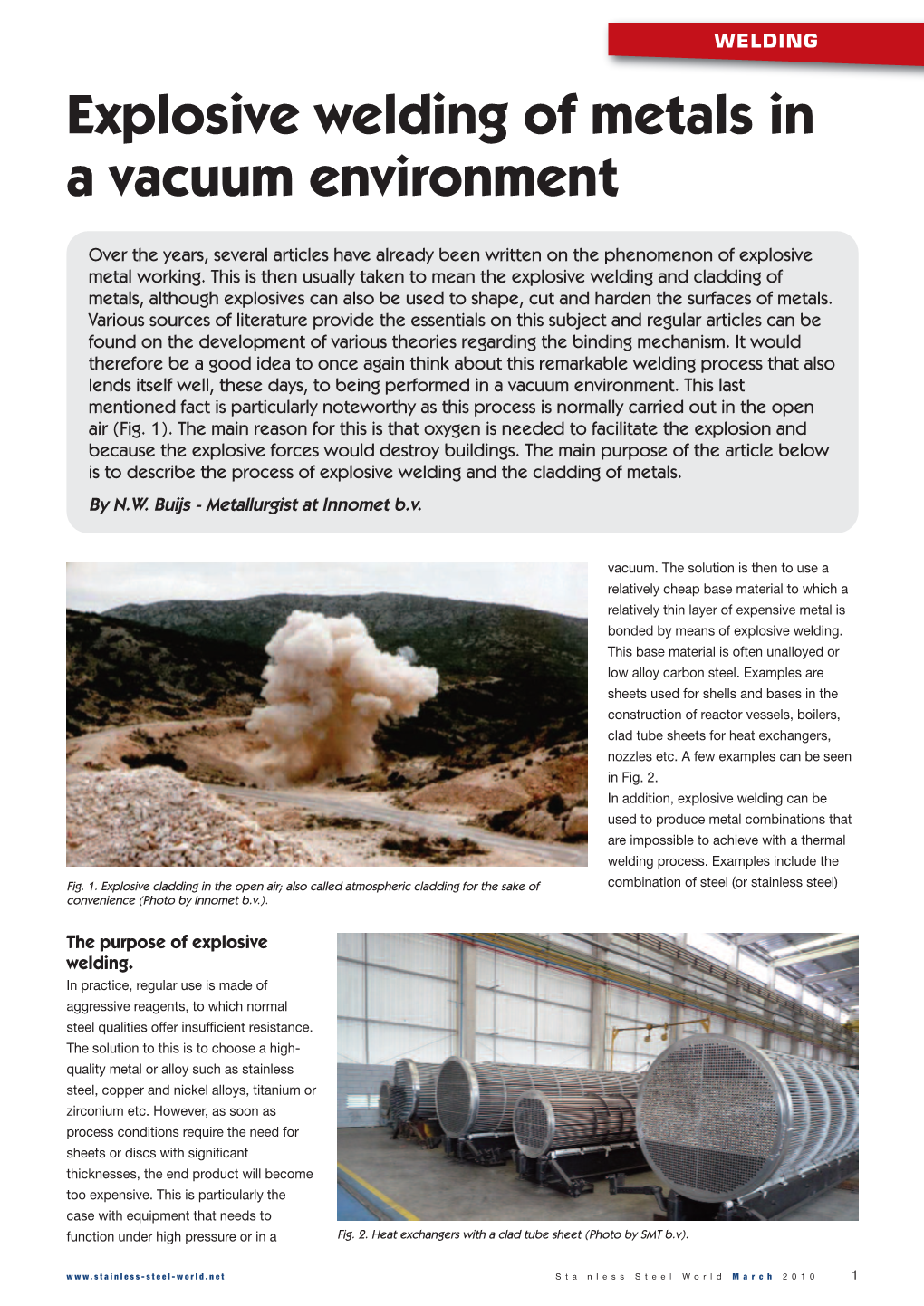 Explosive Welding of Metals in a Vacuum Environment