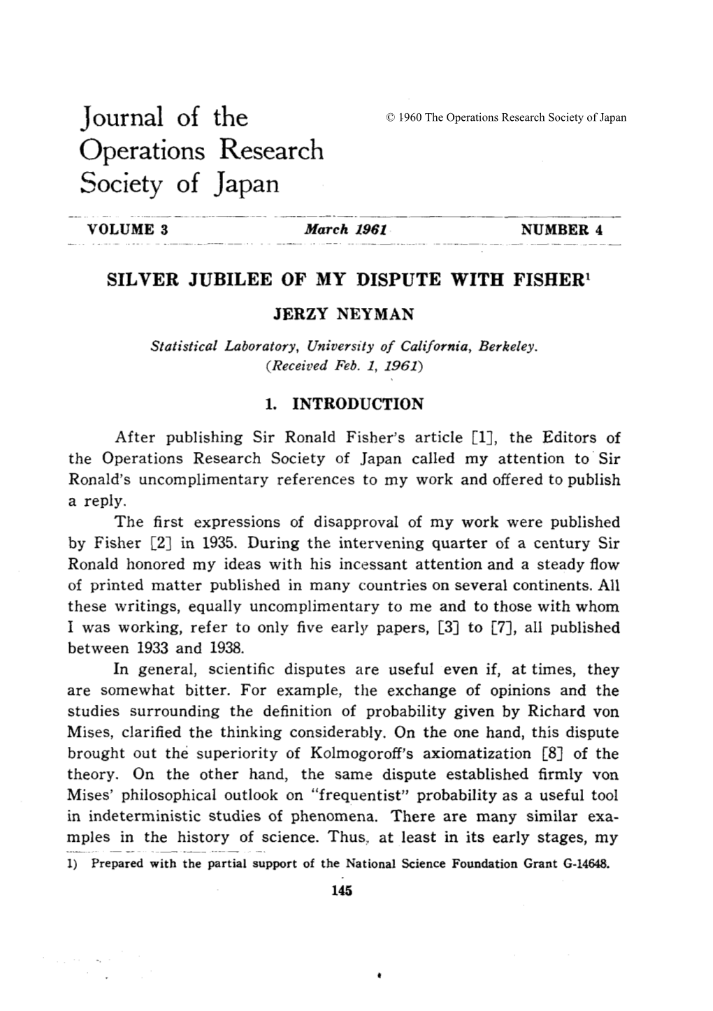 Journal of the Operations Research Society of Japan