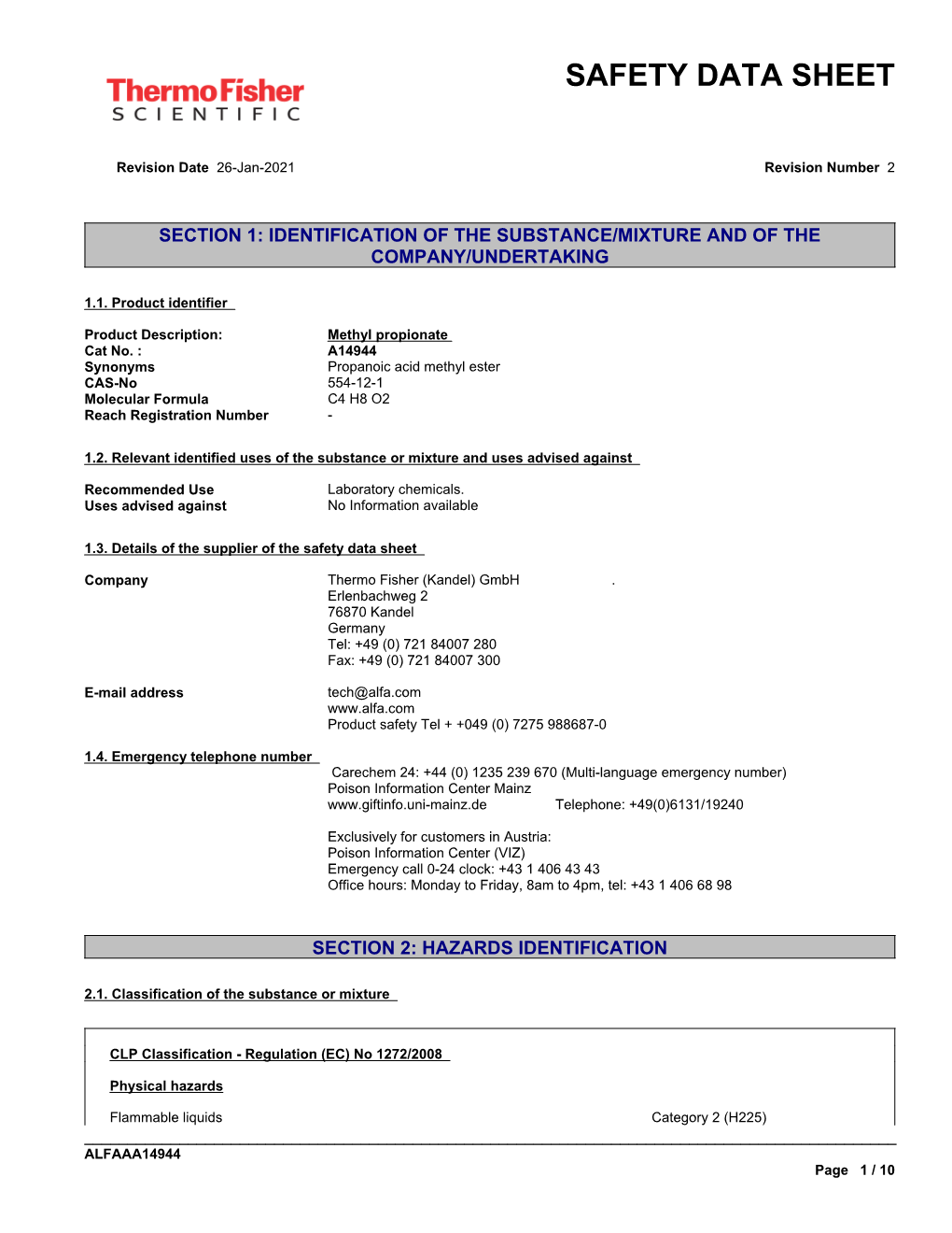 Safety Data Sheet