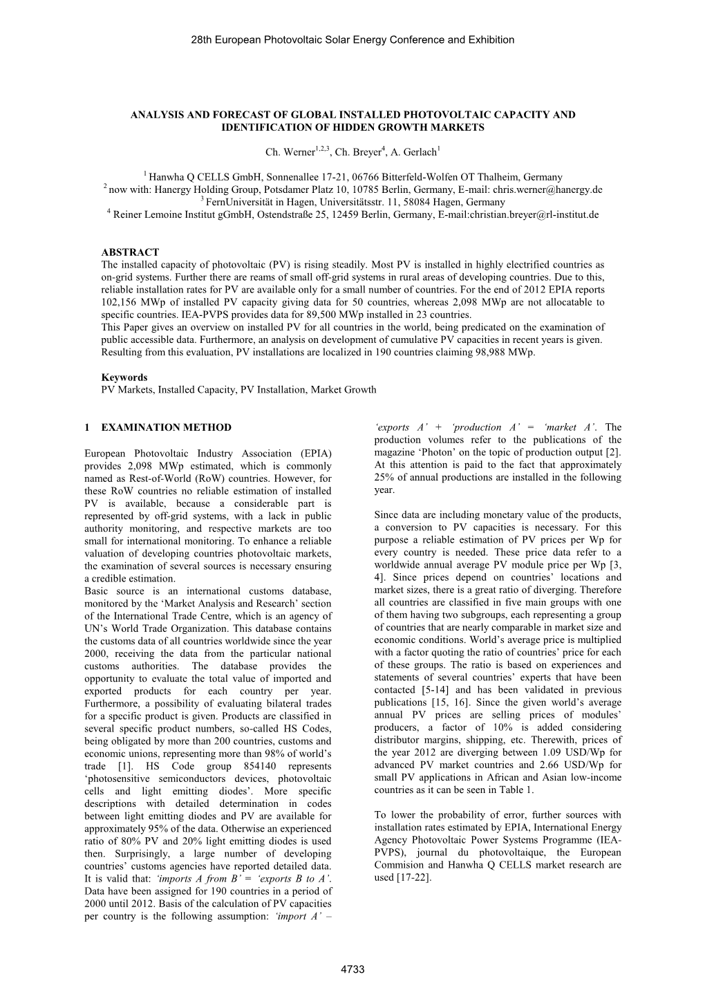 Analysis and Forecast of Global Installed Photovoltaic Capacity and Identification of Hidden Growth Markets