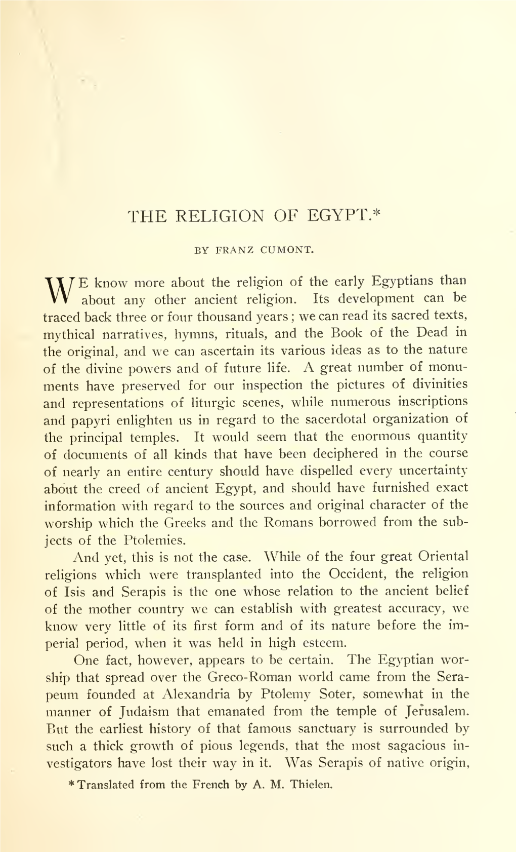 The Religion of Egypt.*