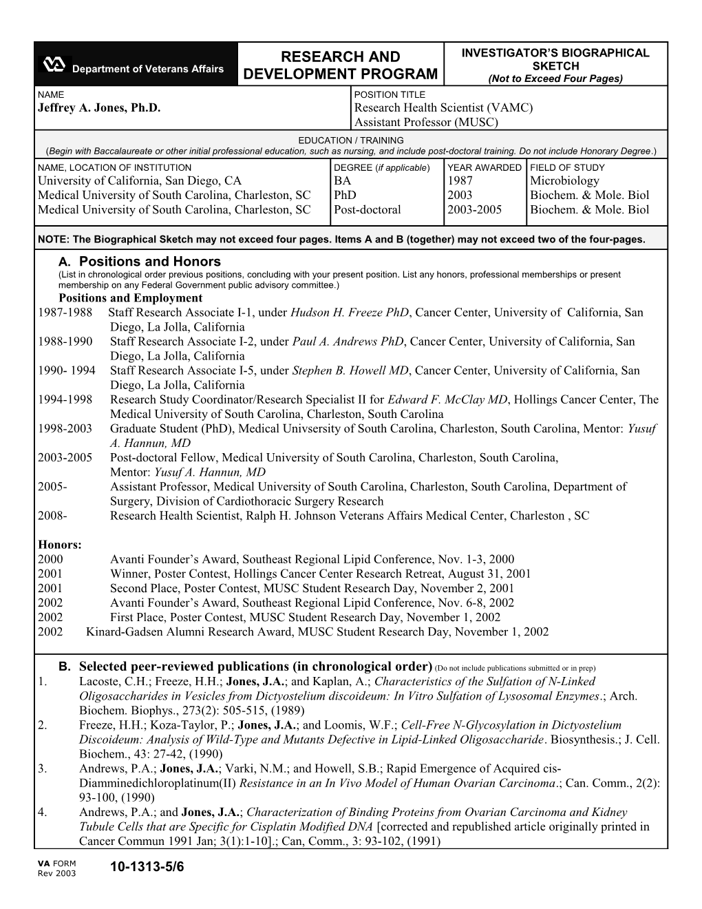 10-1313-5/6 Investigator's Biographical Sketch s1