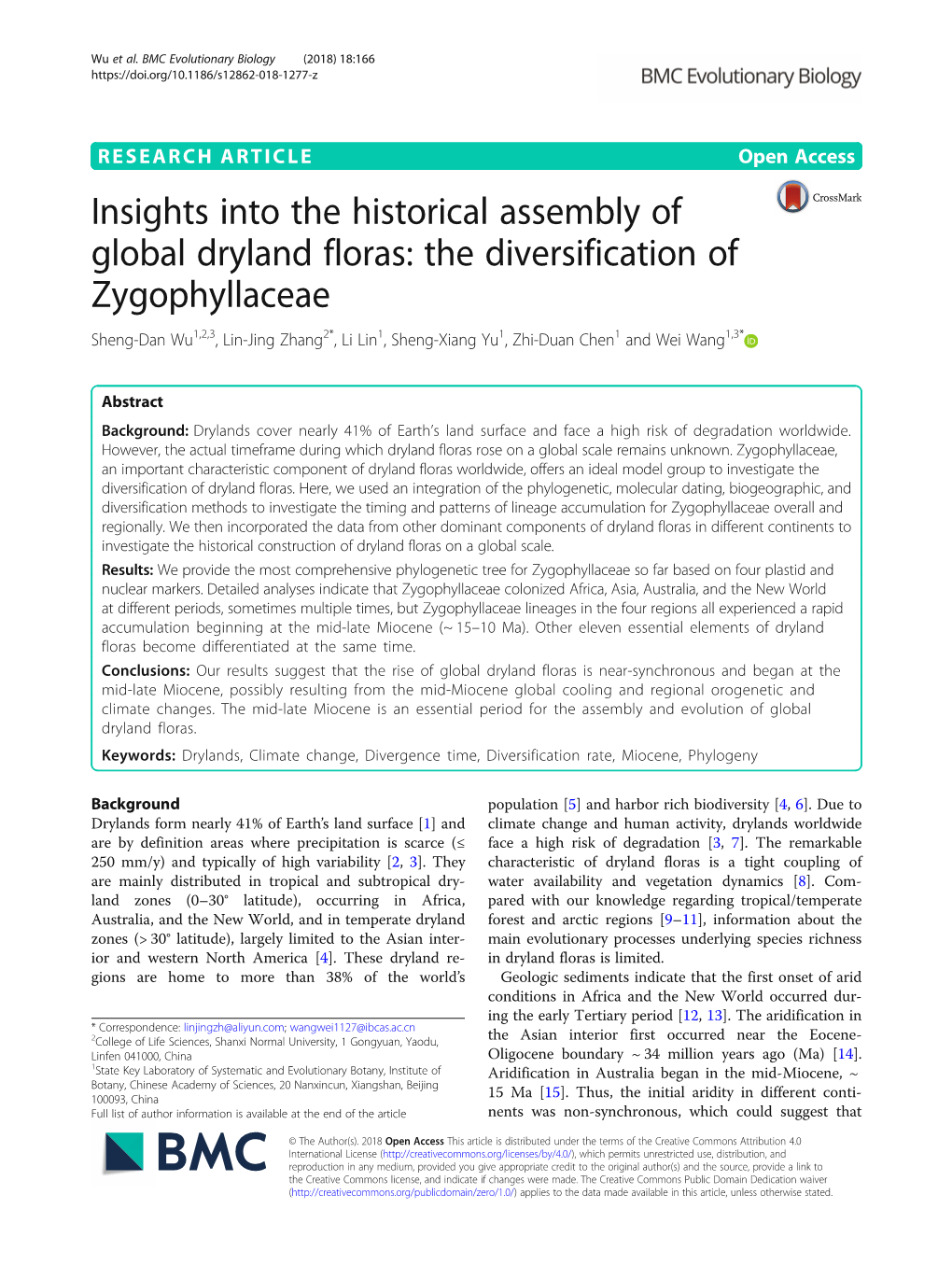 Insights Into the Historical Assembly of Global Dryland Floras