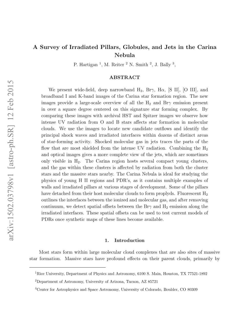 A Survey of Irradiated Pillars, Globules, and Jets in the Carina Nebula P