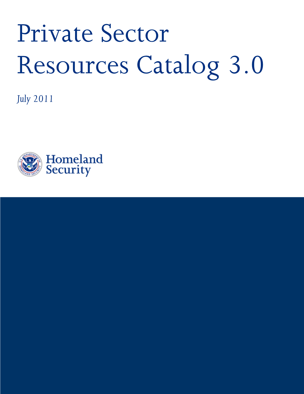 DHS Private Sector Resources Catalog