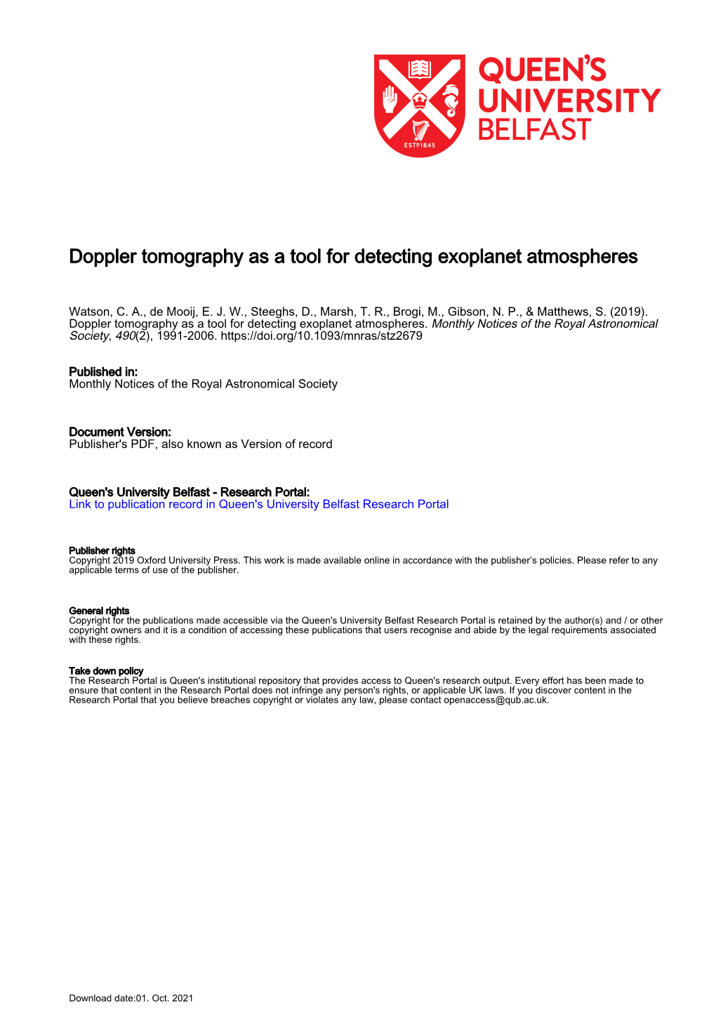 Doppler Tomography As a Tool for Detecting Exoplanet Atmospheres