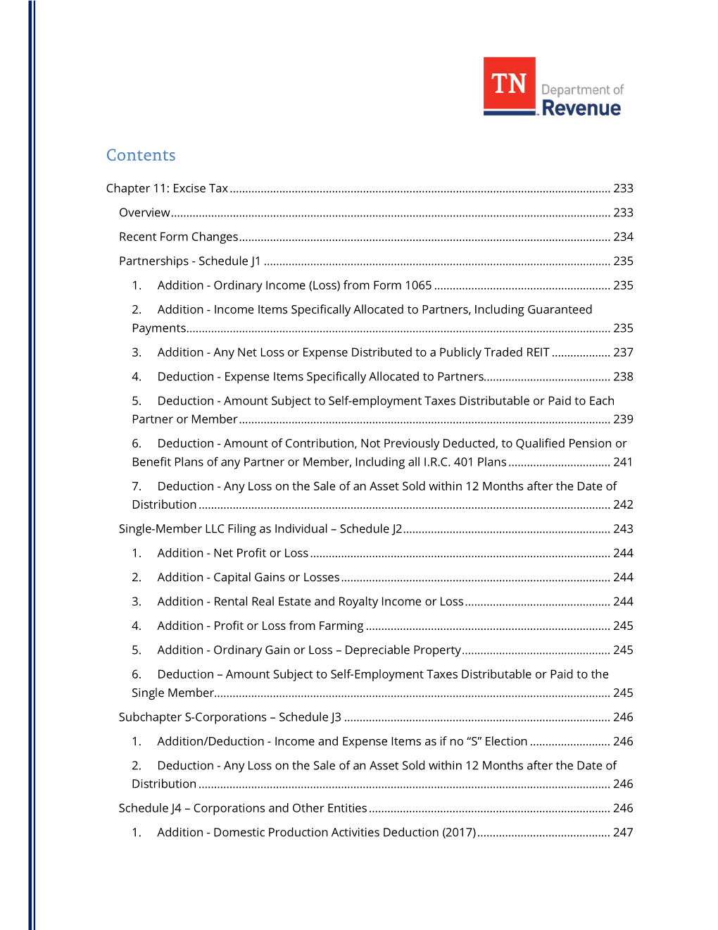 Chapter 11: Excise Tax