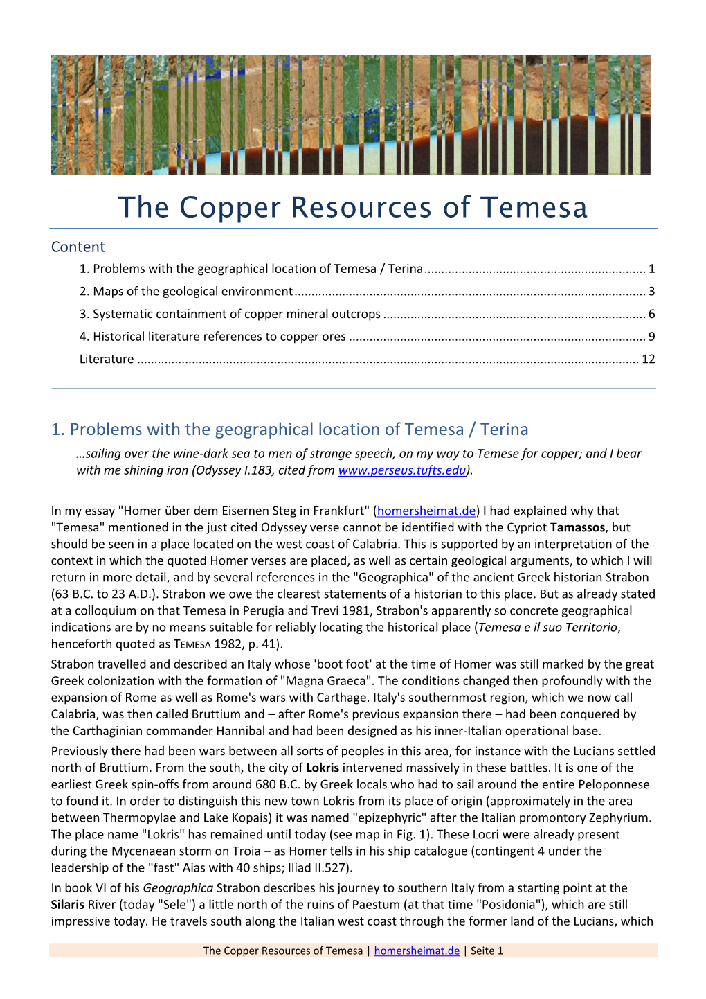 The Copper Resources of Temesa Content 1