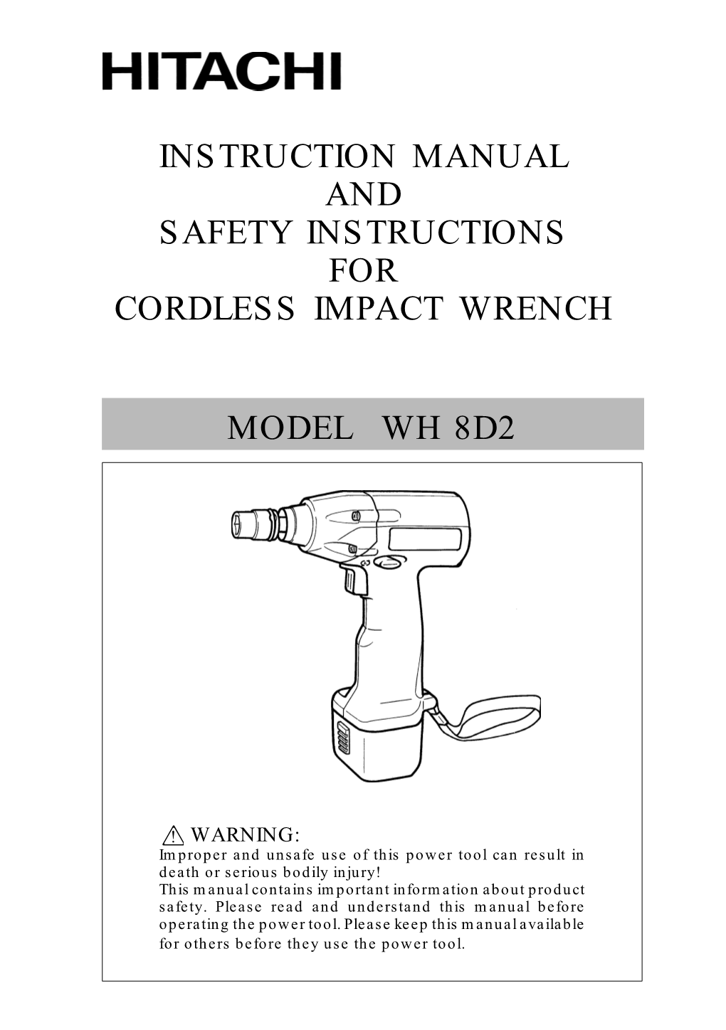 Instruction Manual and Safety Instructions for Cordless Impact Wrench