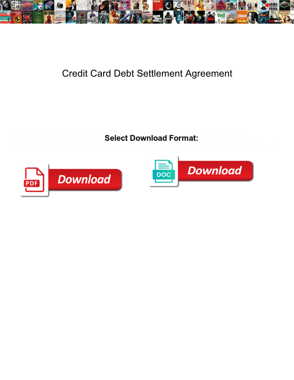 Credit Card Debt Settlement Agreement