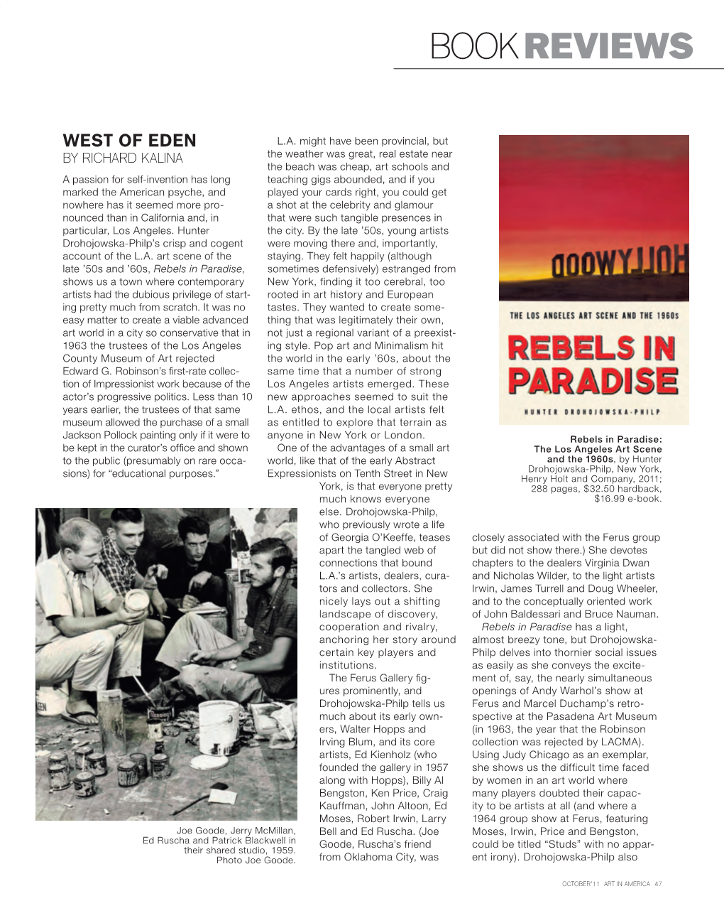 “West of Eden,” Art in America, October 2011