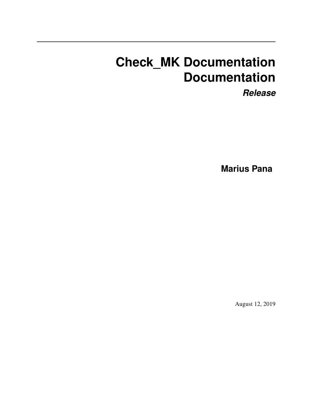 Check MK Documentation Documentation Release