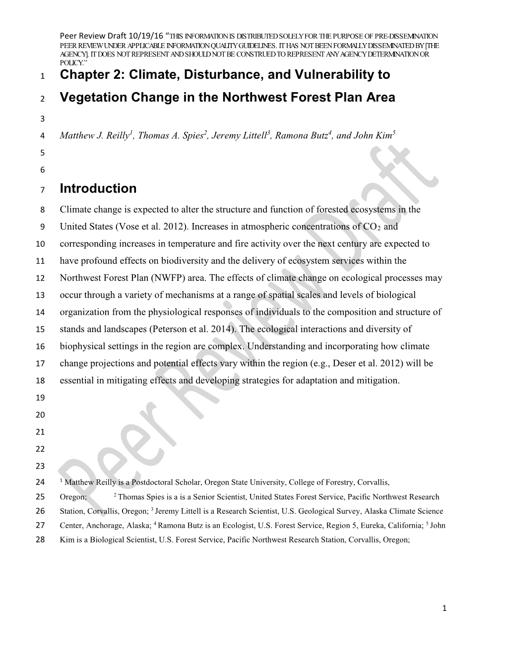 Chapter 2: Climate, Disturbance, and Vulnerability To