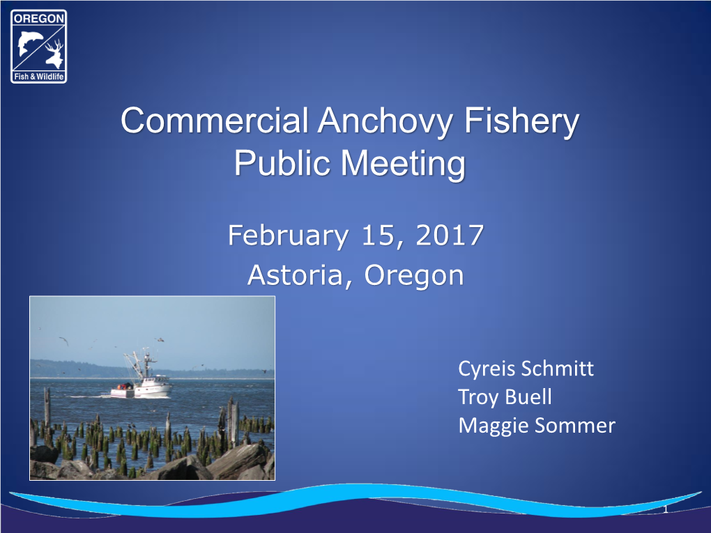 Commercial Anchovy Fishery Public Meeting