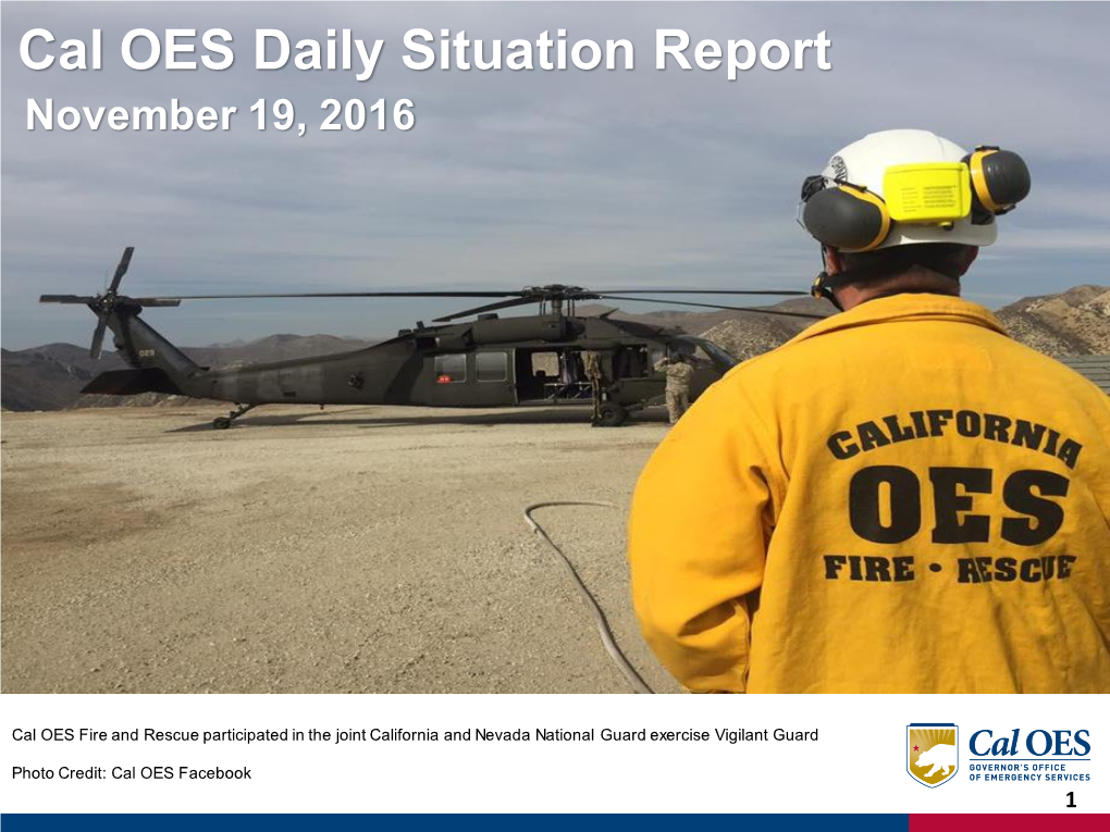 Cal OES Daily Situation Report November 19, 2016