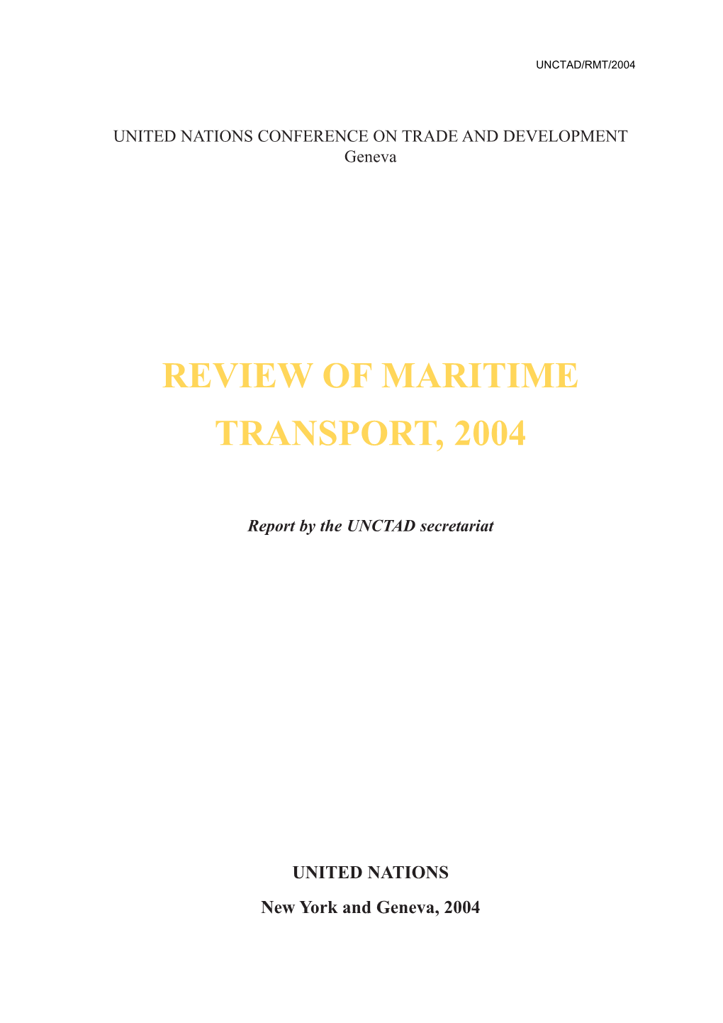 Review of Maritime Transport, 2004