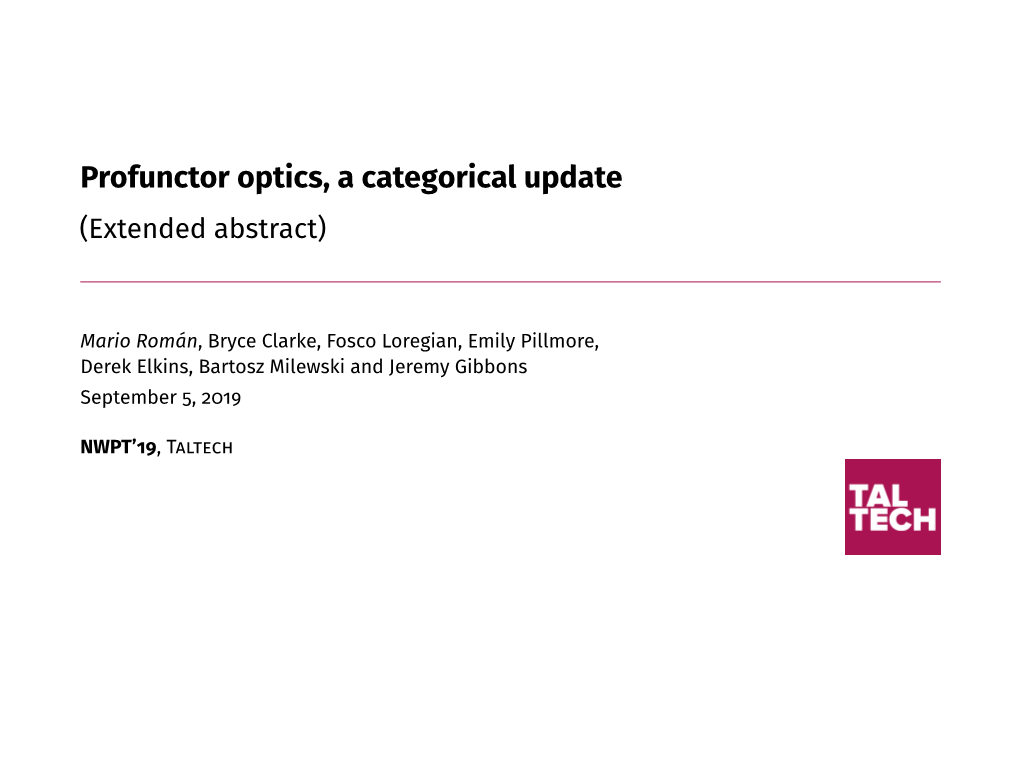 Profunctor Optics, a Categorical Update (Extended Abstract)
