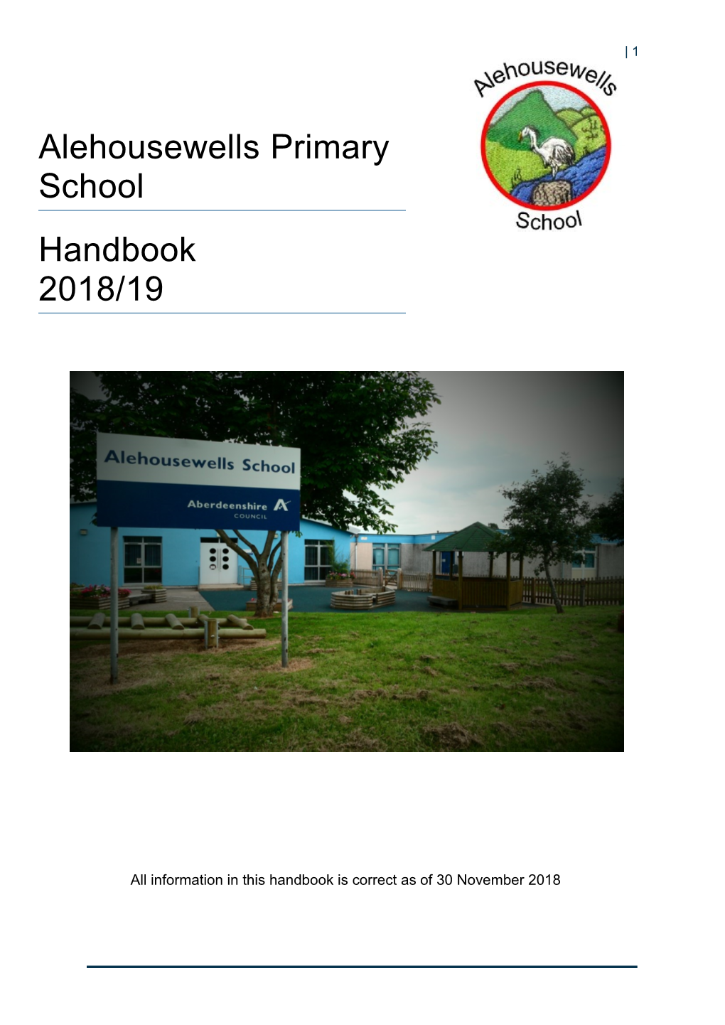 Alehousewells Primary School Handbook 2018/19