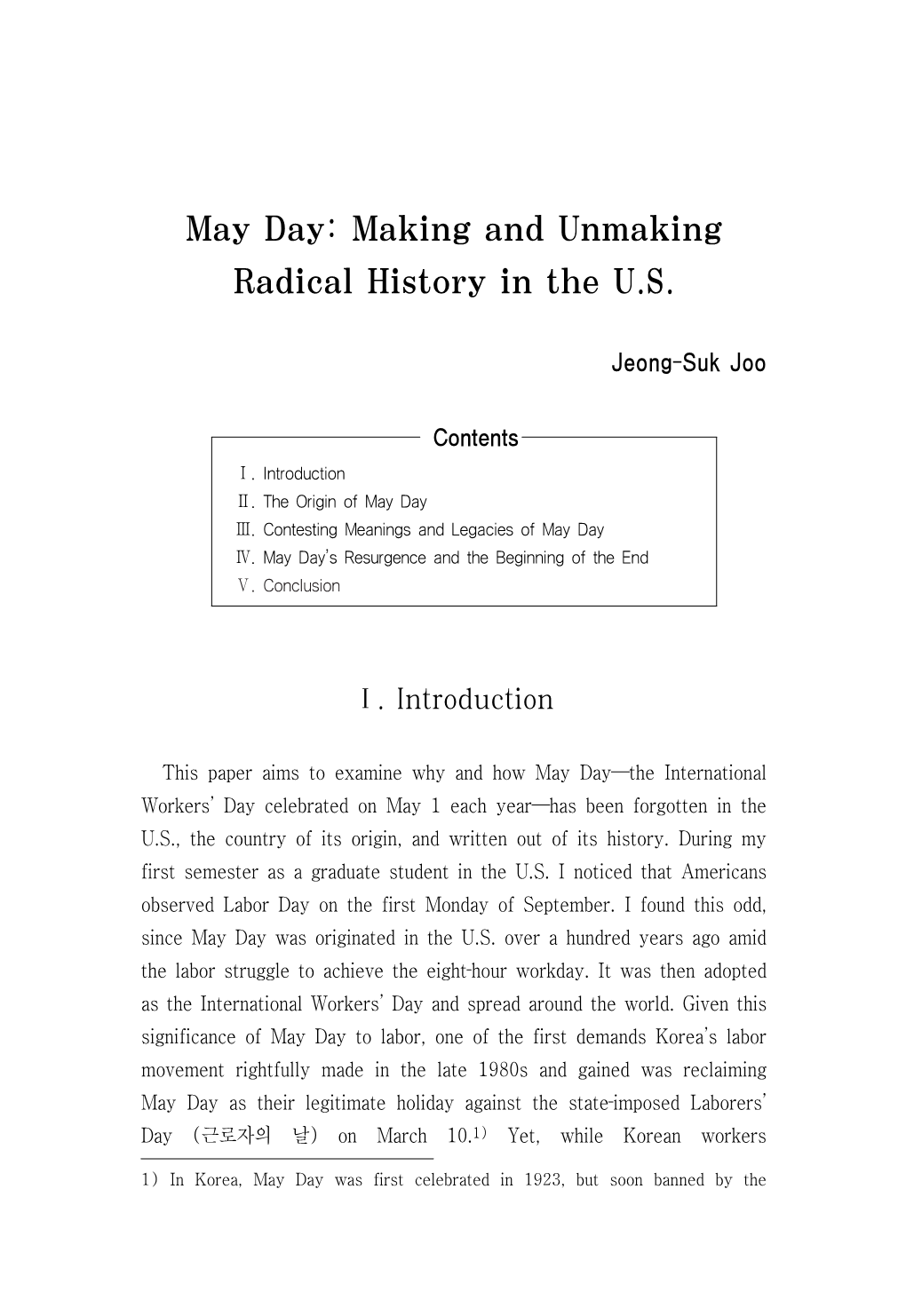 May Day: Making and Unmaking Radical History in the U.S