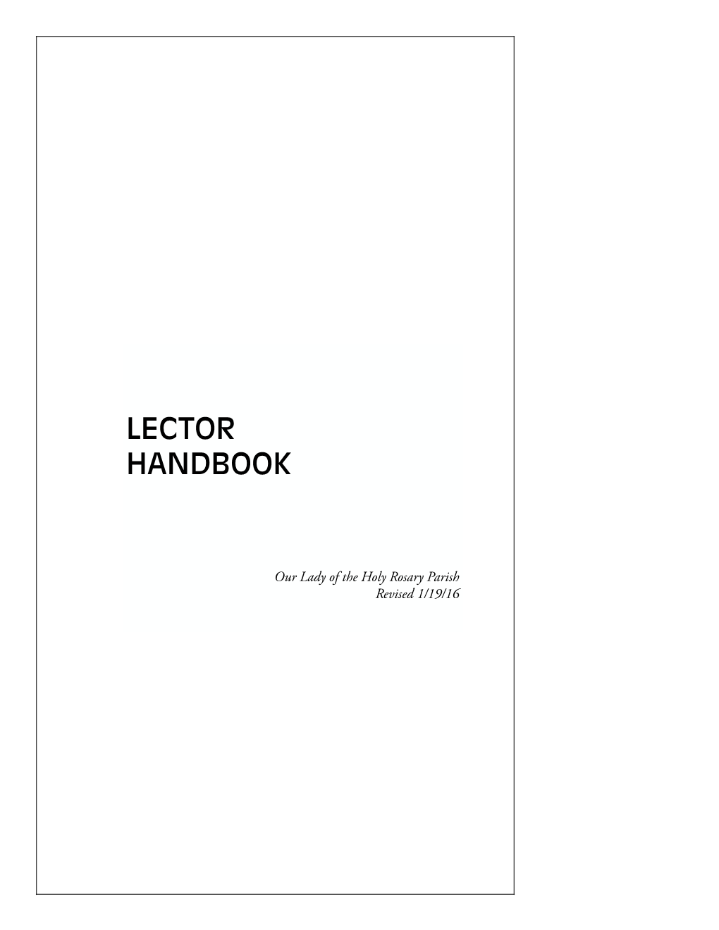 Lector Guide