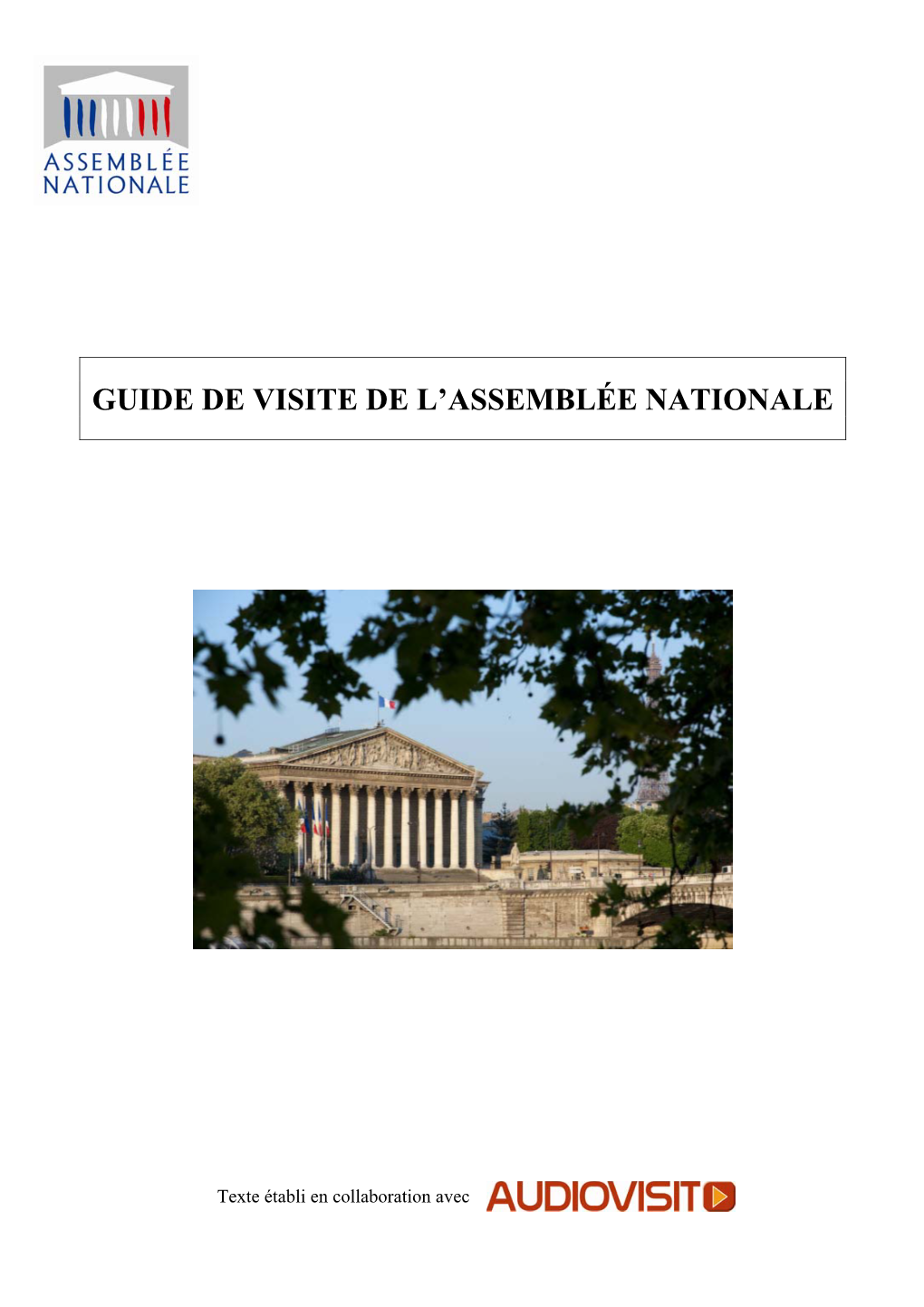 Guide De Visite De L'assemblée Nationale